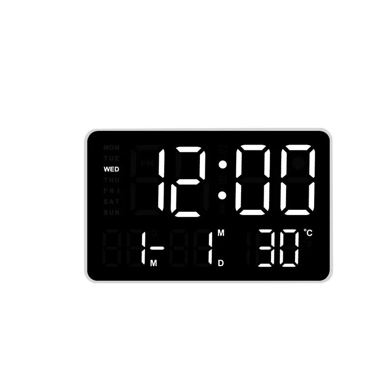 

Multi-functional LED light bedside digital clock timer 2 alarms 12/24 hour brightness control temperature display desk clock
