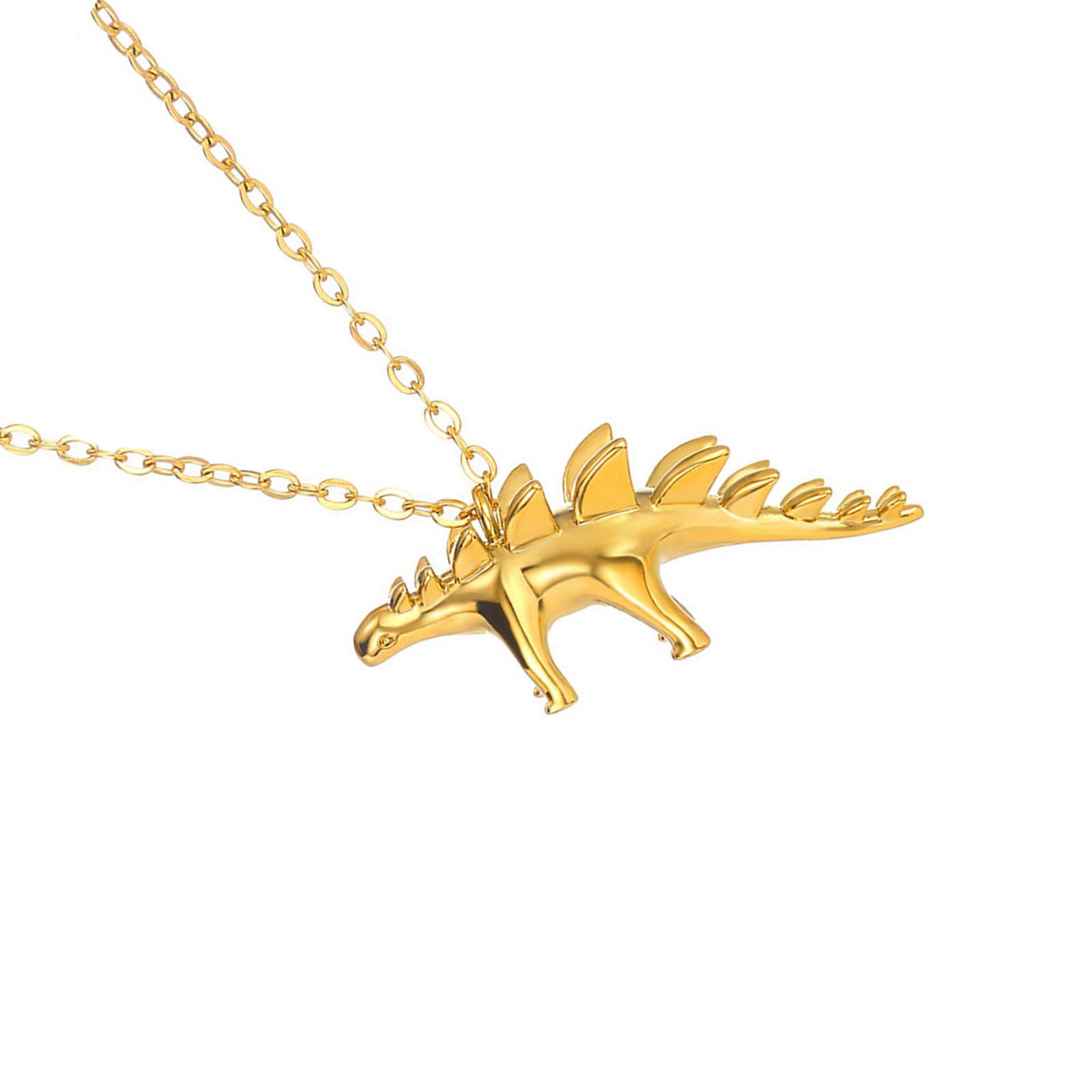 

Модное ожерелье с подвеской в виде динозавра, золотая цепочка, детское милое украшение дикой природы, аксессуар для повседневной вечеринки 1