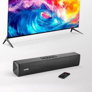VEVOR Sound Bar for Smart TV, 2.0 Channel, 450 Mm Compact Soundbar TV Speakers for Projector, Bluetooth AUX Connection, Remote Control, Easy Setup