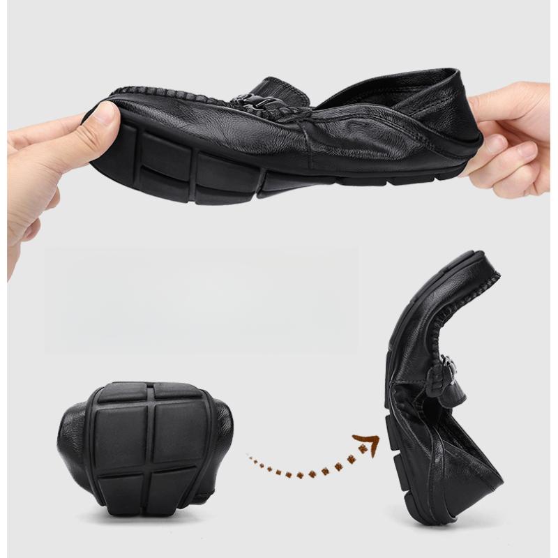 39-46 Fashion Men's Casual Slip On Leather Shoes Loafers Moccasins Flat Driving Shoes