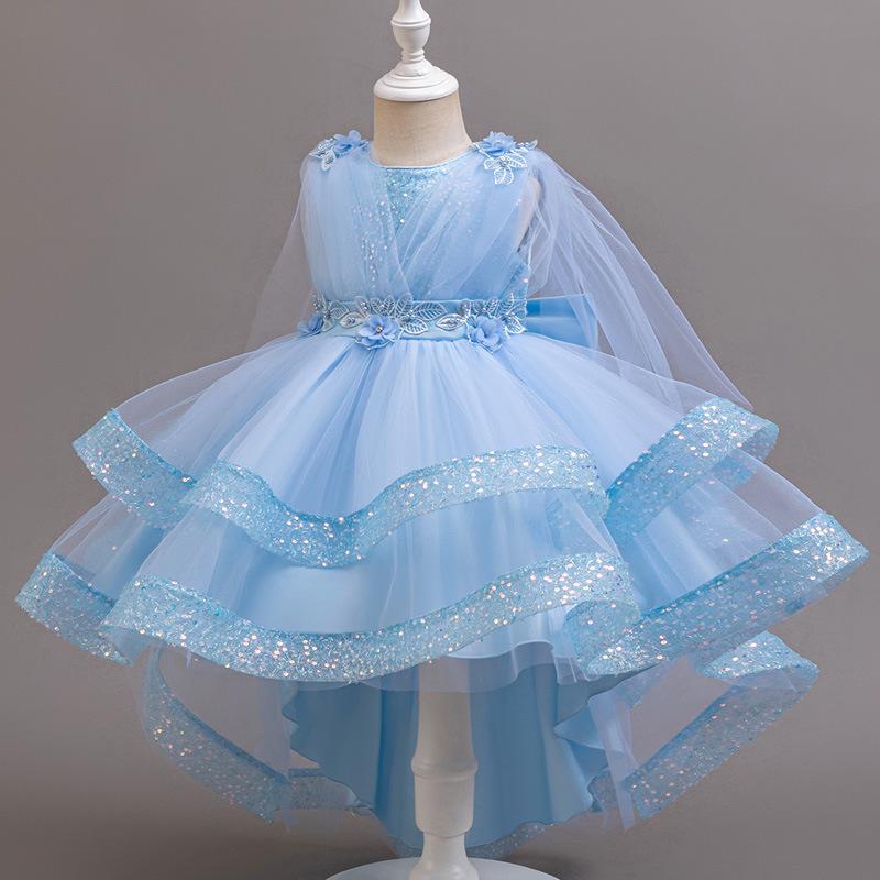 Glitzerndes flauschiges Netz-Prinzessinnenkleid für Baby-Mädchen - 1. Geburtstag & Abendmode