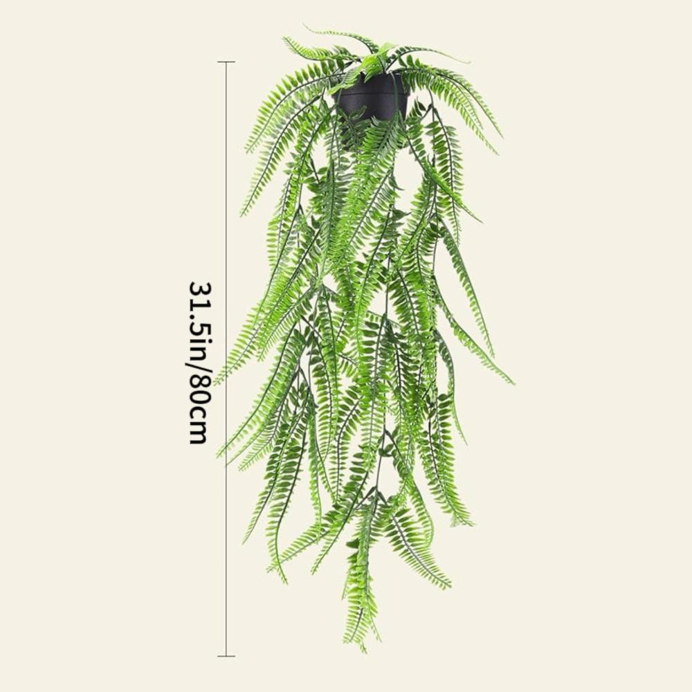New Persian Fern Leaves Vines Home Room Decor Hanging Artificial Plant Plastic Leaf Grass Wedding Party Wall Balcony Decoration