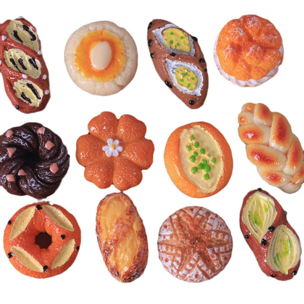 Childlike DIY Cream Bread Cake Keychain Pendant - Resin Craft Accessories