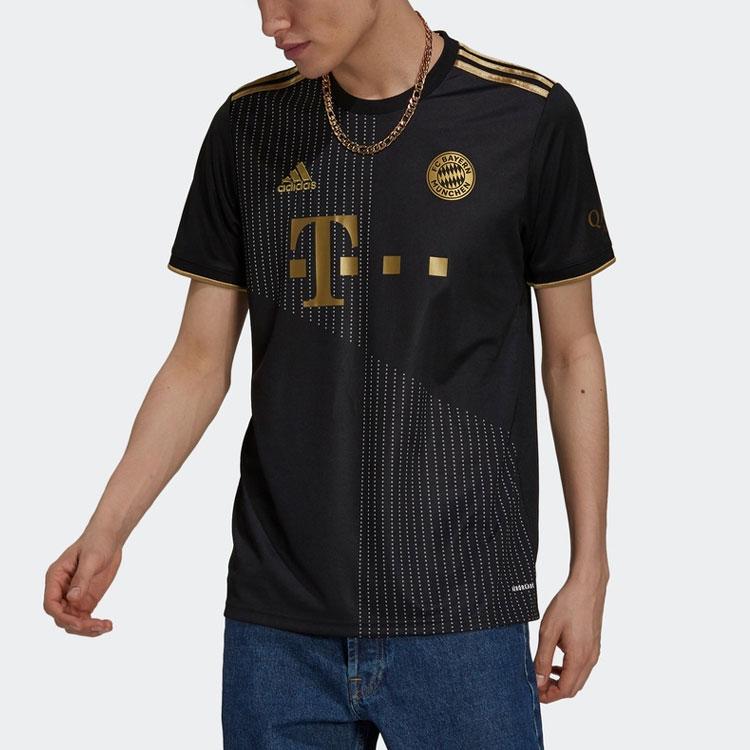 Adidas FC Bayern Away Fan Edition Sports Short Sleeve Jersey T-Shirt Men Tops Black GM5317