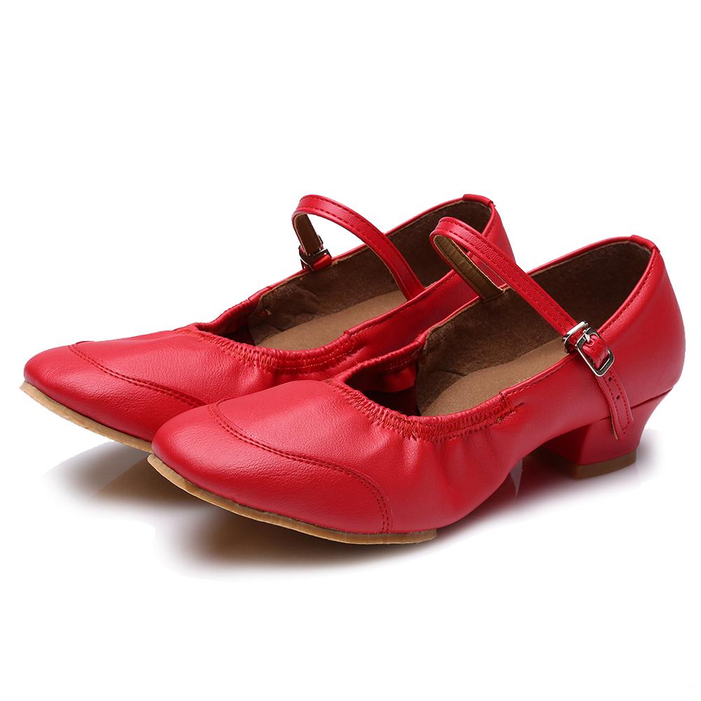 Neue Square Dance Schuhe Damen Moderne Stepp Latein Tanzschuhe für Damen Jazz Lederschuhe Mittlerer Absatz