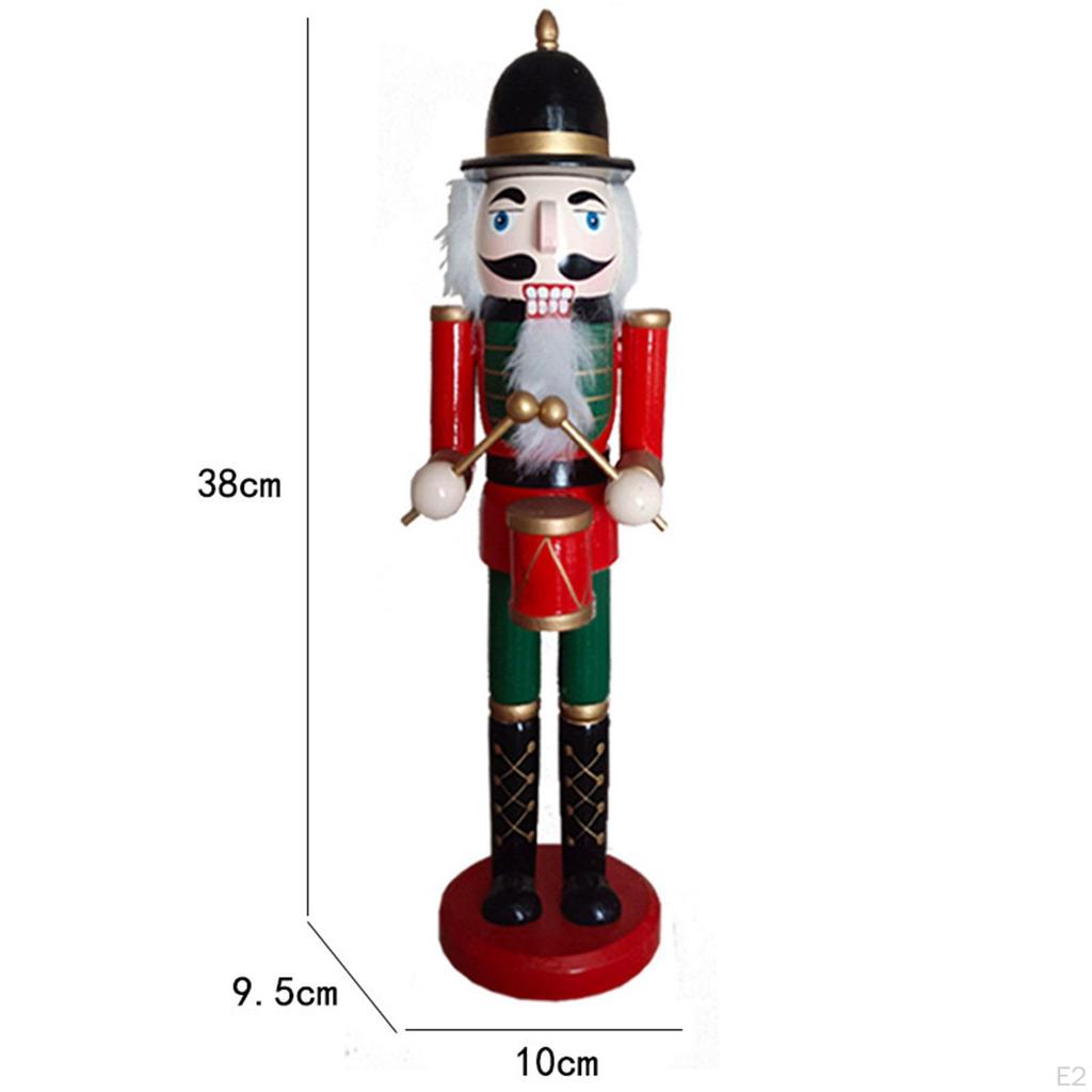 Wooden Nutcracker Decor Ornament Christmas Decor, Tabletop Decoration 14 Inch for Shelves