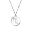 Lemegeton Zodiac Women's Necklace 12 Constellations Stainless Steel Pendant Choke Astrology Aries Leo Ring Jewelry Birthday Gift