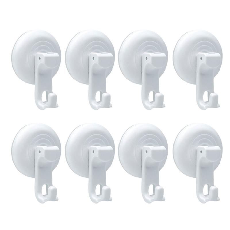 4pcs/8pcs Suction Cup Hooks Bathroom Towel and Loofah Hanger Strong Vacuum Hanging Hook Practical Robe Storage Rack
