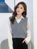 Women's Korean Style Knit Pullover Vest - Casual College Sweater Top