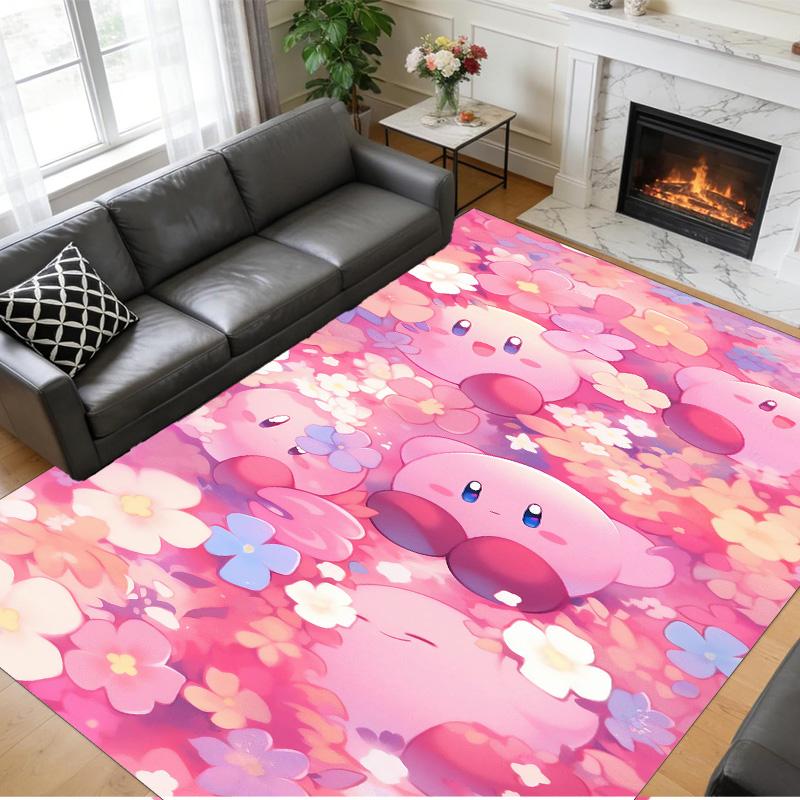 Kirby Druck Kristall Samt Plüsch Teppich Anti?Slip-Verschleiß?Robuster Bodenbelag Teppich für Innenbereich Haushalt Heimdekoration