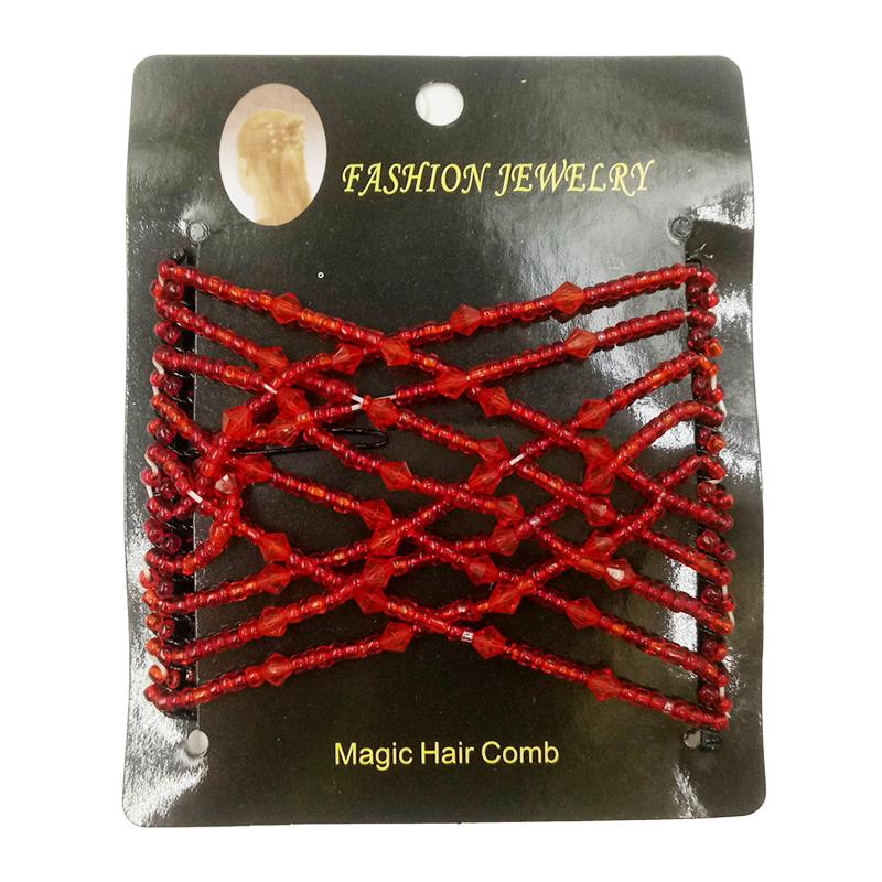 Women DIY Hair Accessories Pearl Beaded Elastic Hair Claw Hairpin Magic Comb Up-Do Hairstyle Bun Maker Tool Ponytail Hairdo Wolf