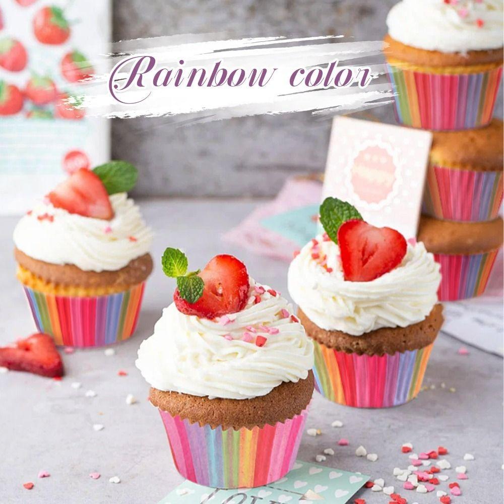 Greaseproof Colorful Cupcake Liners Paper Greaseproof Baking Cups Nonstick Cake Molds  Cake Baking