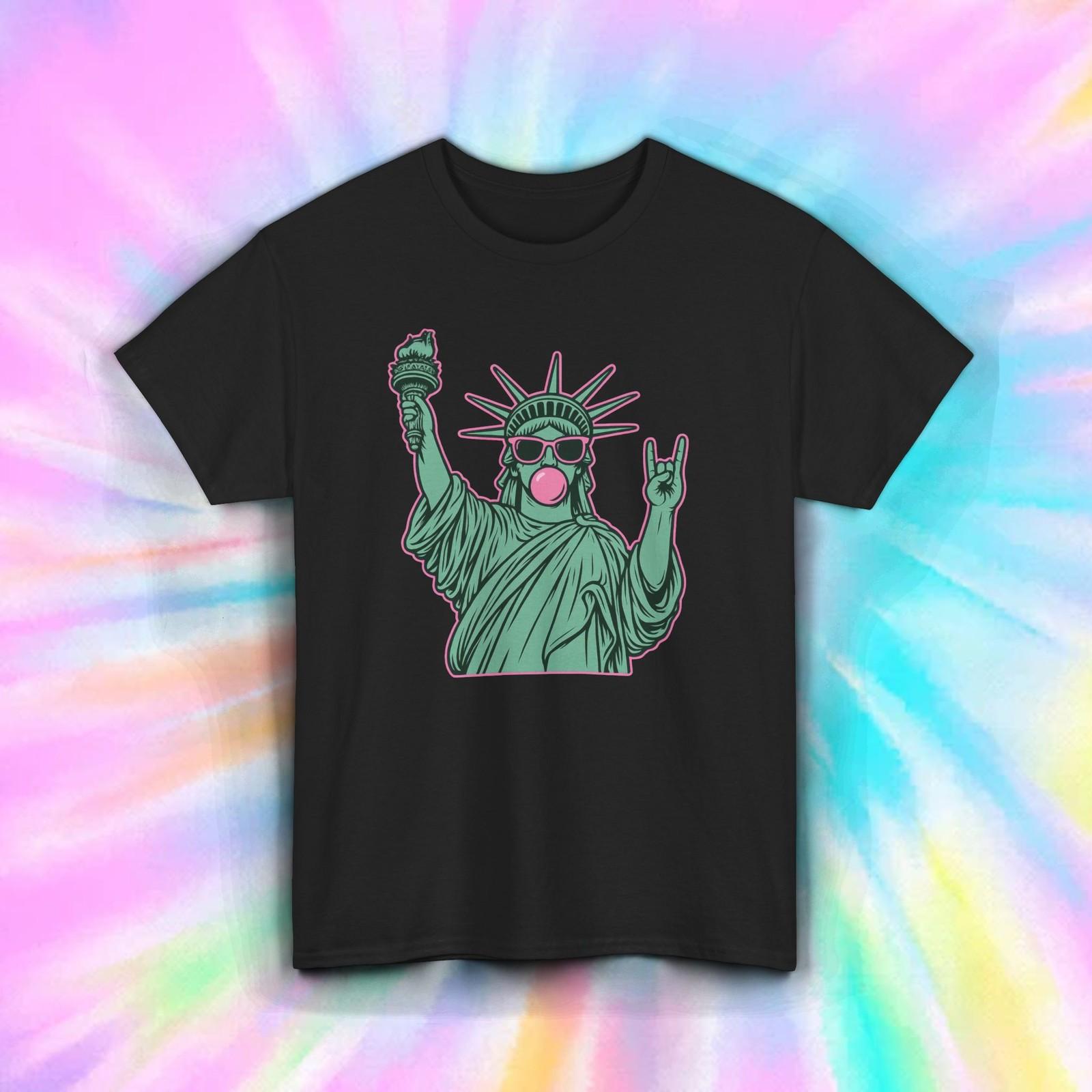 Statue of Liberty Shirt Funny Retro USA Bubblegum Sunglasses Tee S-5XL XL