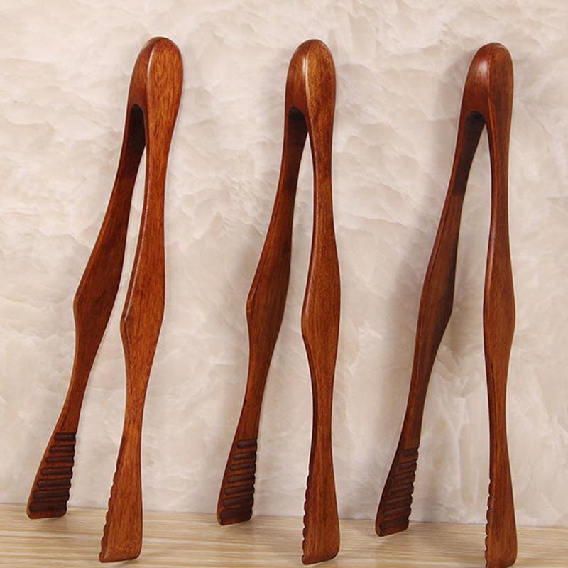 Wooden Clip Cooking Kitchen Tongs Food Bbq Tool Salad Bacon Steak Bread Cake