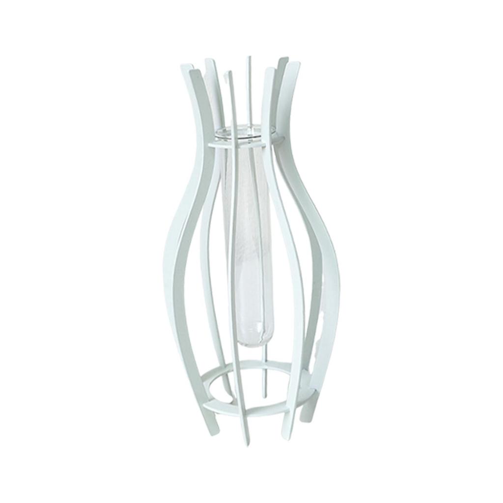 Clear Glass Hydroponic Tube Table Vase Aesthetic Ornament Home Decor Planter for Bookshelf Greenhouse Indoor Living Room Office