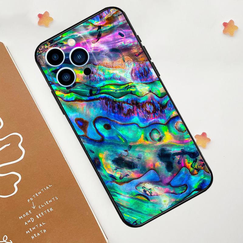 Abalone Shell Phone Case For iPhone 17 Pro Max 14 11 15 16 Pro Max 12 13 mini 16 Plus 16e 17 Air Funda