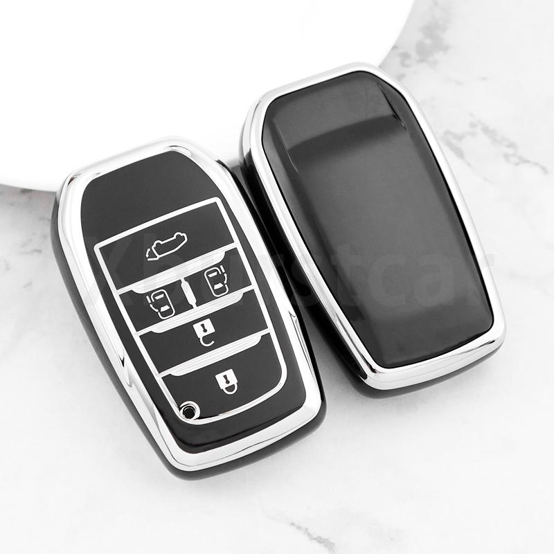 Silver Edge Tpu For Toyota Hilux Innova Camry Prado Crown Tlk 200 Yaris Land Cruiser 200 300 Fortuner Cross Car Key Case Cover