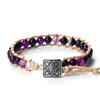 Vintage Bohemian Handmade Hemp Rope Bracelet Imperial Stone Beaded 3D Bead Charm Bangle