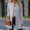 2025 European Plus Size Women's Casual Stand Collar Mid-Length Wool Coat - Autumn/Winter Collection