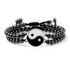 Handmade Ethnic Dragon Totem Tai Chi Bracelet Set: Yin Yang Woven Beaded String for Women & Couples