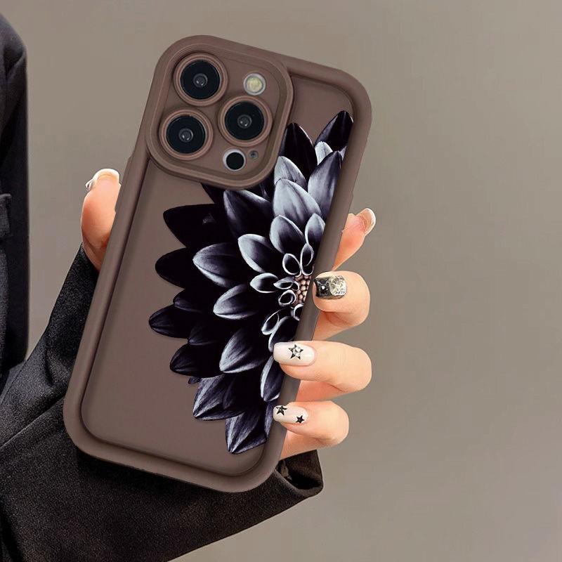Dark Flower for iPhone17 ProMax Phone Case 16 Apple 17 Scrub 14/15 Premium 13 Factory