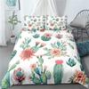 Bright Cactus Duvet Cover Set Full Queen For Girls Boys Green Plants Succulents Bedding Set Nature Art Soft Chic Comforter Cover