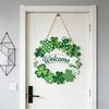 Shamrock Decoration Wooden Door Wreath For Patrick's Day Parties Irish Festival Spring Decoration Welcome Wall Sign