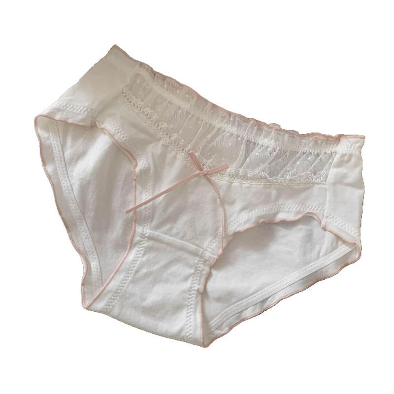 Mädchen Frühling Süß Neu Bequem Baumwolle Spitze Kante Rein Sexy Baumwollzwickel Unterwäsche
