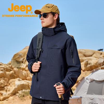 Men's 3-in-1 Outdoor Windproof Water-Resistant Jacket with Fleece Liner