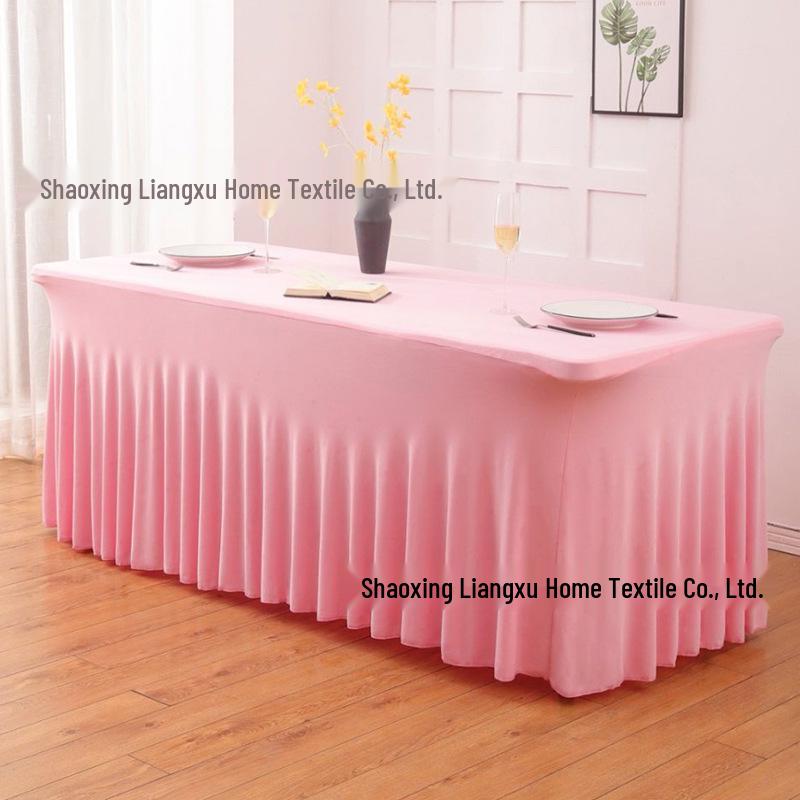 6FT Rectangular Stretch Table Cover with Jellyfish Skirt for Weddings and Banquets