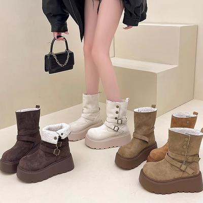 Fashion Casual Versatile Martin Boots Children 2025 Autumn and Winter New Two Wear Platform Fashion Short Boots Snow Boots Cotton