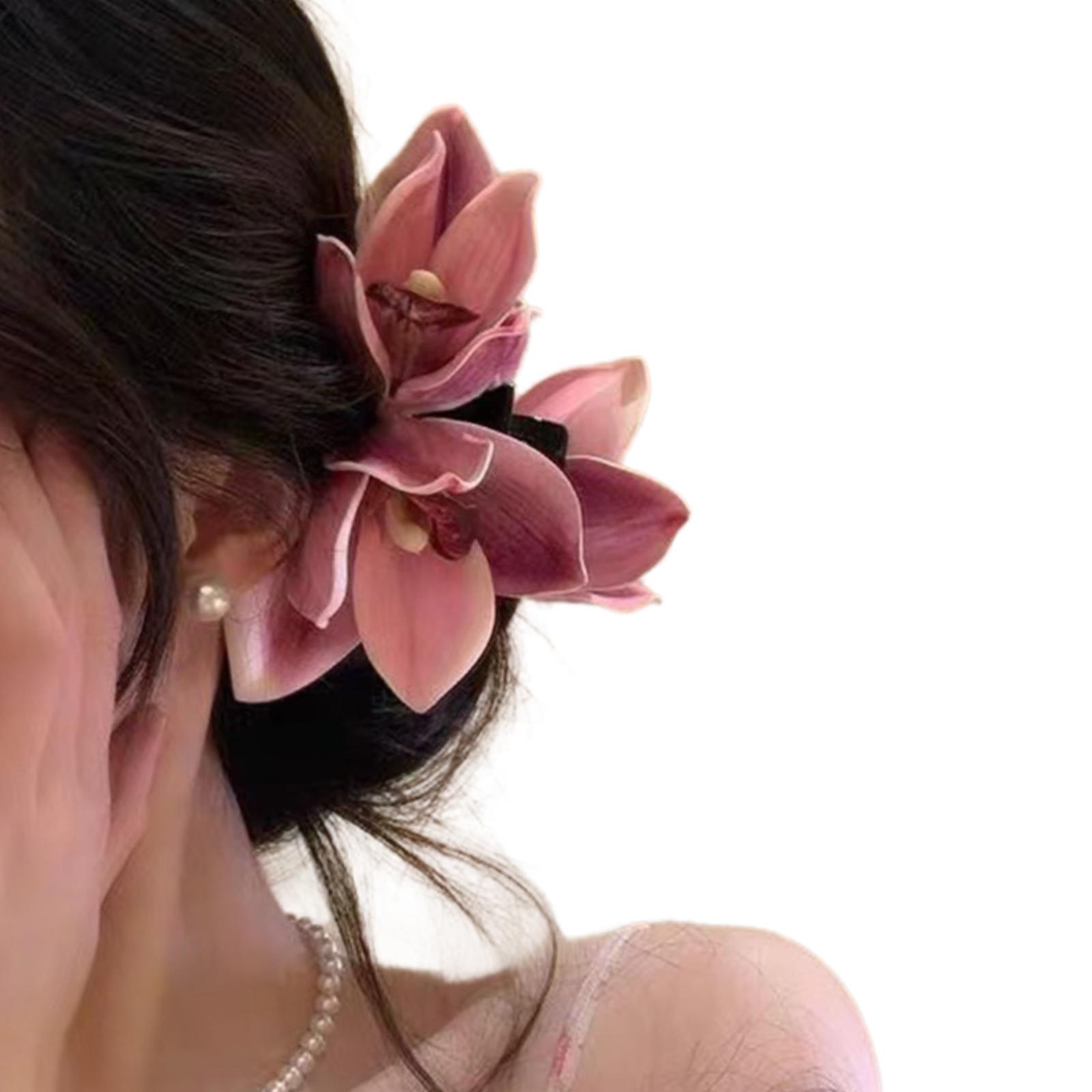 

Элегантная заколка-краб для волос в виде орхидей для женщин-подростков с надежной фиксацией, идеально подходит для различных причесок и тематических мероприятий разноцветный