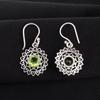 Peridot Gemstone 925 Sterling Silver Jewelry Handmade Drop/Dangle Earrings 1.57" CE-19-4