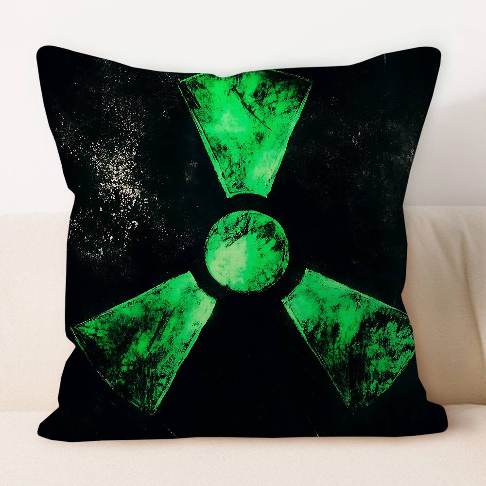 

Creative Radiation Logo Personalized Picture Text Home Decorative Pillows Household Gifts 45x45cm 12x12Inch