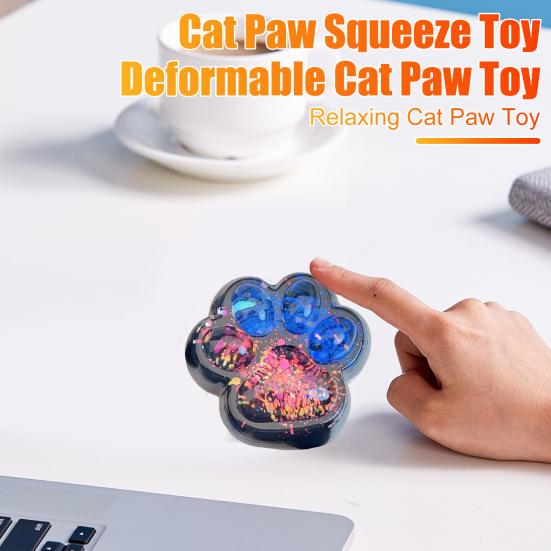 Cat Paw Squeeze Toy Stress Relief Kitten Paw Pinch Sensory Toy Kids Teens Adults Soft TPR Stress Ball Animal Paw Fidget Toy