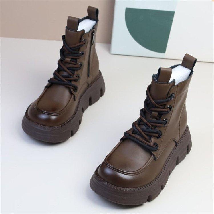 British Martin Boots Women's Autumn and Winter 2025 New Soft-soled Non-slip Explosive Thick-soled Cotton Shoes Increase Height and Show Thinness Fri