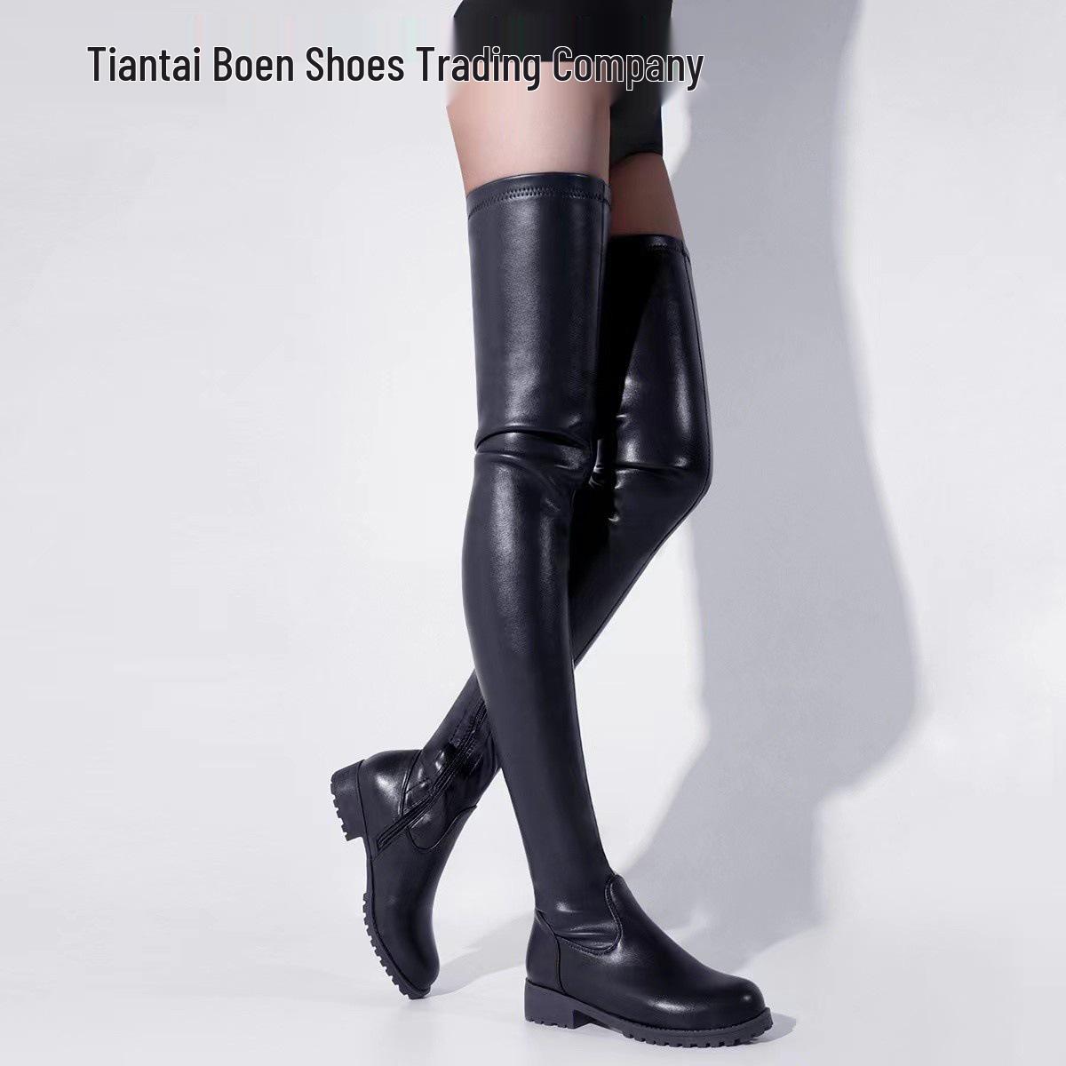 

Women s Round Toe Pull-On Over-the-Knee Boots (Size 35-44) - New Autumn/Winter Style 35 чорний