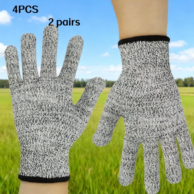 

4шт (2 пары) Серые перчатки с защитой от порезов, стальная проволока с защитой от царапин, устойчивые к проколам, защита труда, износостойкие, для садоводства на открытом воздухе, Scr