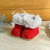 Plush/Cloth Christmas Boots Pendant Decorative Plush Christmas Tree Pendant  Festival Party