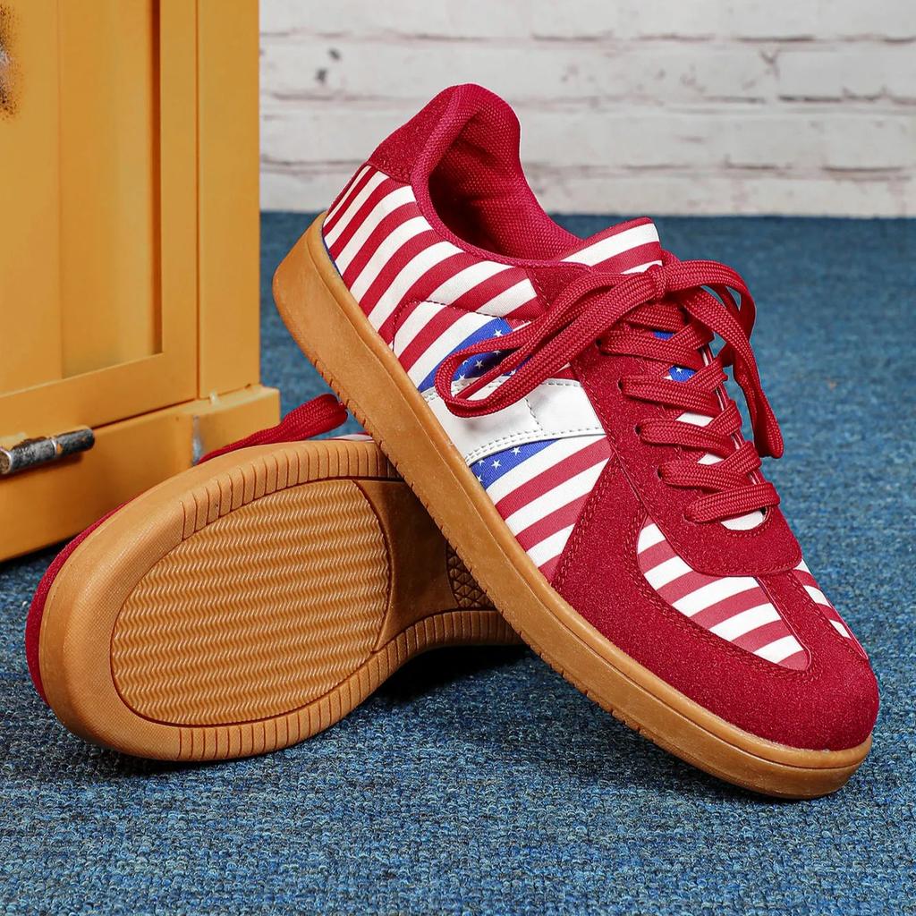 Women Retro Sneakers Versatile Leisure Shoes Men's Walking Jogging Shoes Casual Sports Shoes  Ins Trendy PU Leather Flats