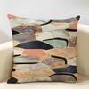 Nordic Original Geometric Marble Pattern Cushion Cover Natural Linen Organic Fabric Printing Breathable Perfect For Home Decor