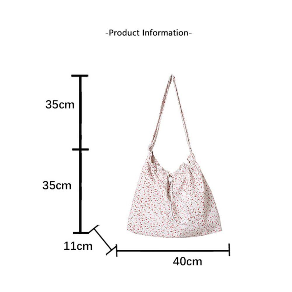 Korean Style Pleated Drawstring Bag Commute Women's Tote Bag New Flower Shoulder Bag  Girls