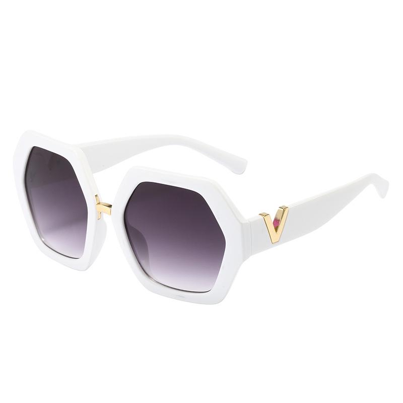 New Thick Frame Fashion Sunglasses Leopard Print Women'S Metal V Frame Sunglasses Women'S