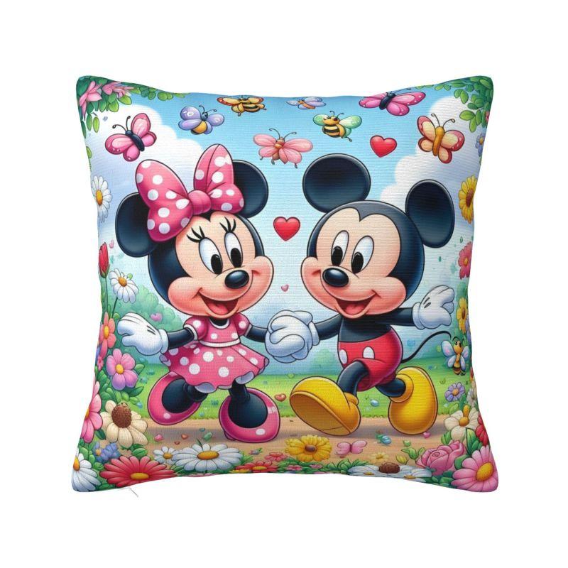 Disney Cartoon Minnie Mouse Cushion Covers Polyester Anime Throw Pillow Case for Sofa Car Square Pillowcase Bedroom Decoration