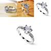 Elegant Womens Geometric White Copper Ring With Faux Diamond For Weddings And Engagements