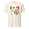Vintage Margherita Pizza Recipe T-T-Shirt, Botanical Italian Food Art Tee.
