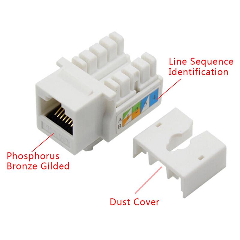 5ks Cat6 Rj45 110 Punch Down Keystone Počítačový modul Síťový Ethernet Jack