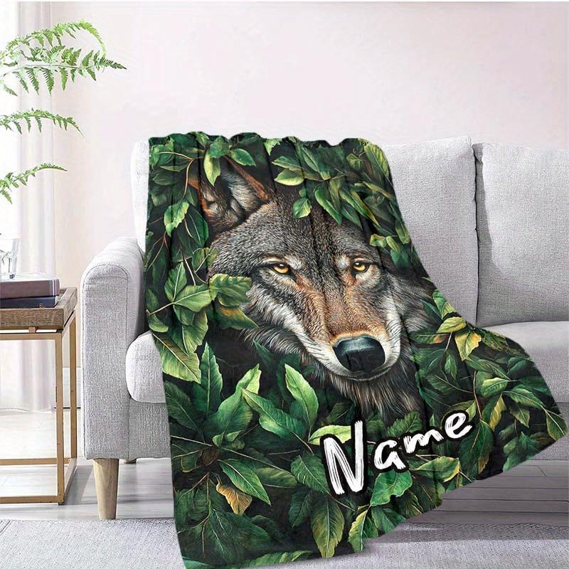 Wolf In The Grass Customize Your Name Blanket Warm Comfortable And Soft Blankets Are Suitable For Home Lunch Break Blanket Office Sofa Sofa Gift To