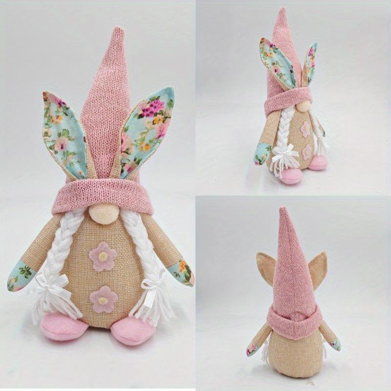 Easter Bunny & Rudolph Gnome Decor – Faceless Doll Ornaments for Festive Celebrations