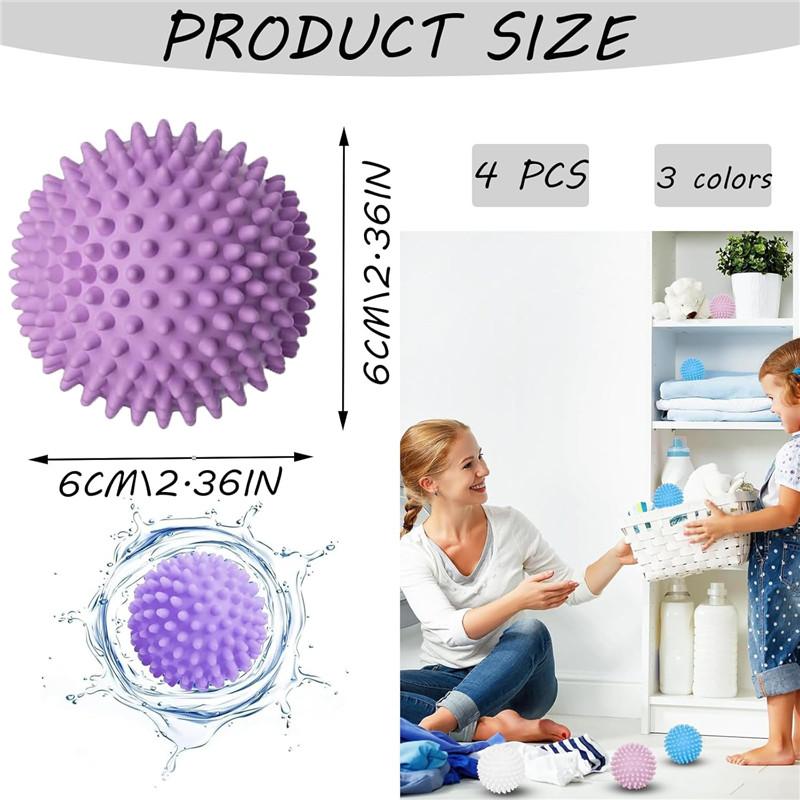 4Pcs Reusable Tumble Eco Dryer Softener Washing Clothes Machine Balls Plastic
